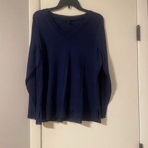 Lane Bryant navy blue sweater with sheer bottom